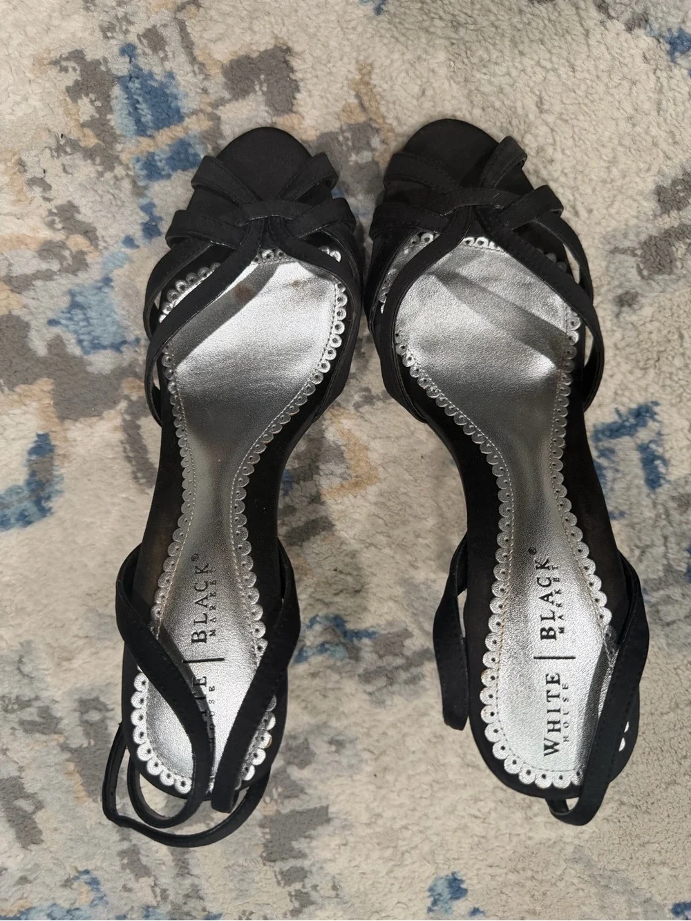White House Black Market Black Strappy Dress Sandals